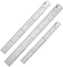 Metal Ruler Set 6,8 and 12 Stainless Steel Double Side